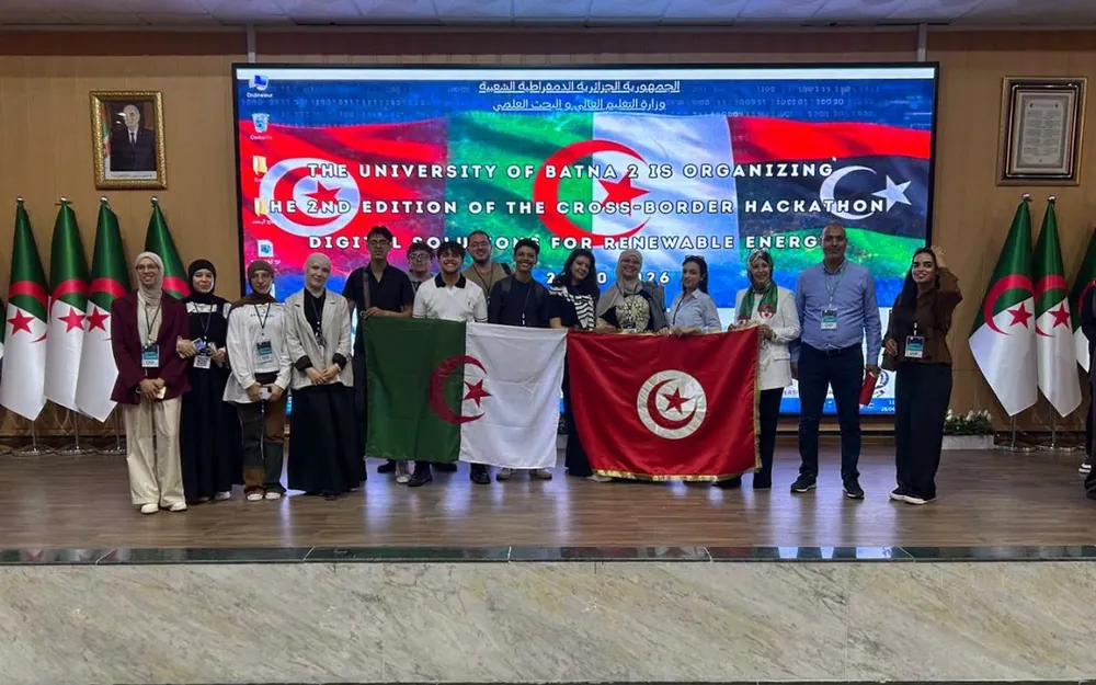 Tunisian and Algerian teams at the 2nd cross-border hackathon, Batna 2 University